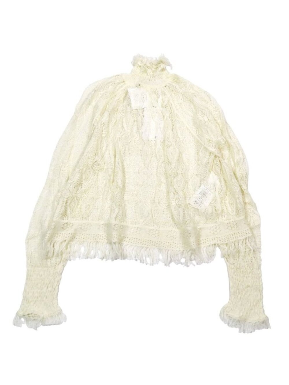 Dior Lace Knit Top Short Length Linen Cashmere Camisole Off White 34